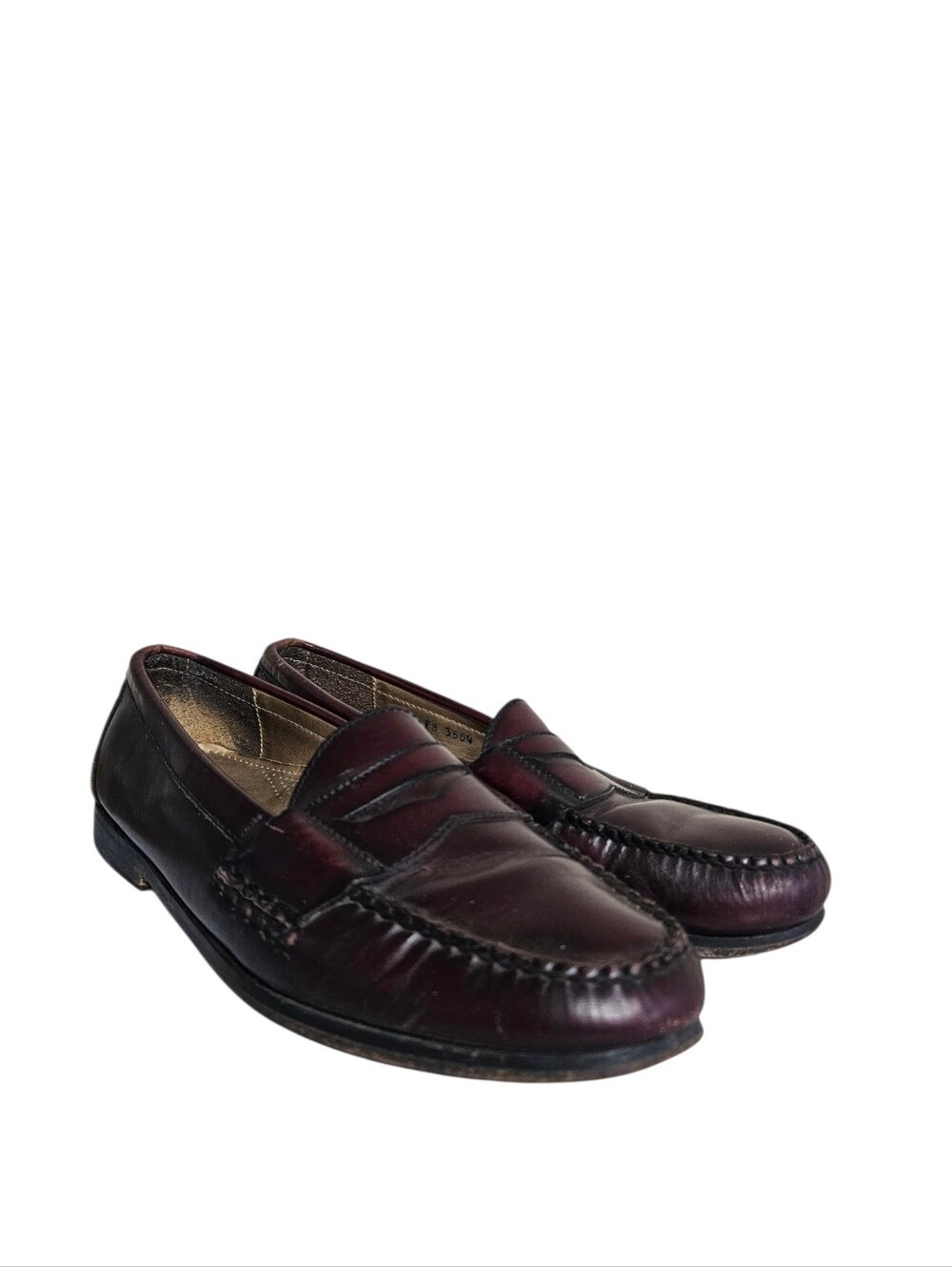 Cole Haan Pinch Penny Loafers Mens Sz 9.5 Dark Burgundy Leather Shoes